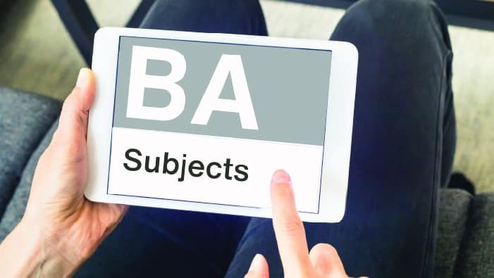 Bachelor of Arts: A complete list of subjects